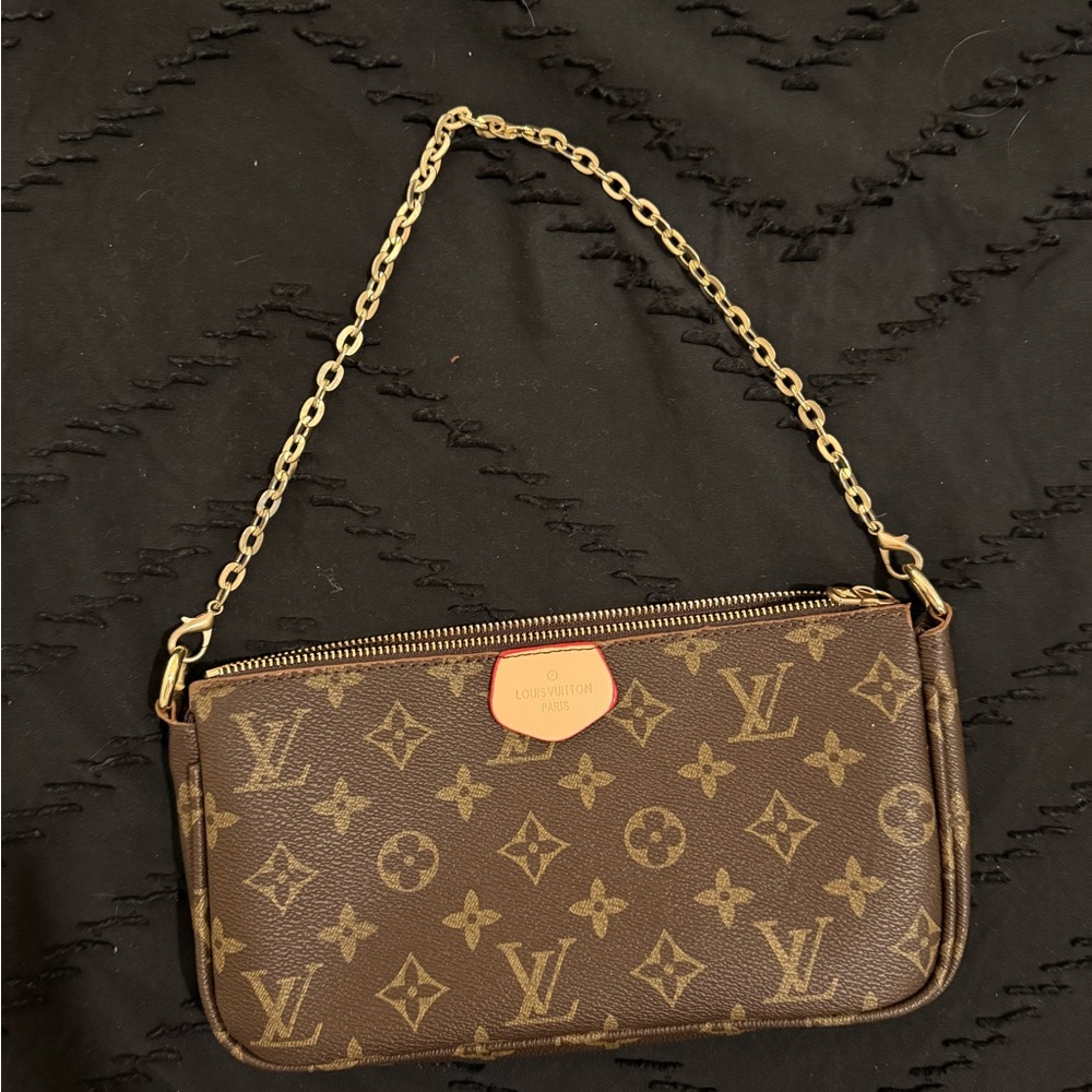 Louis Vuitton Brown and Gold Monogram Clutch